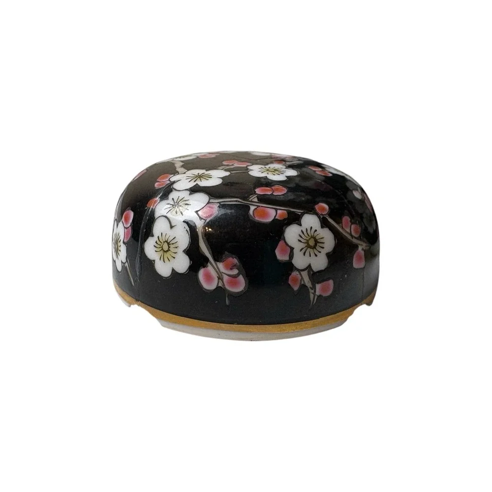 Vintage Japanese Cloisonne Ginger Jar Cherry Blossom Mid century Cloisonne vase